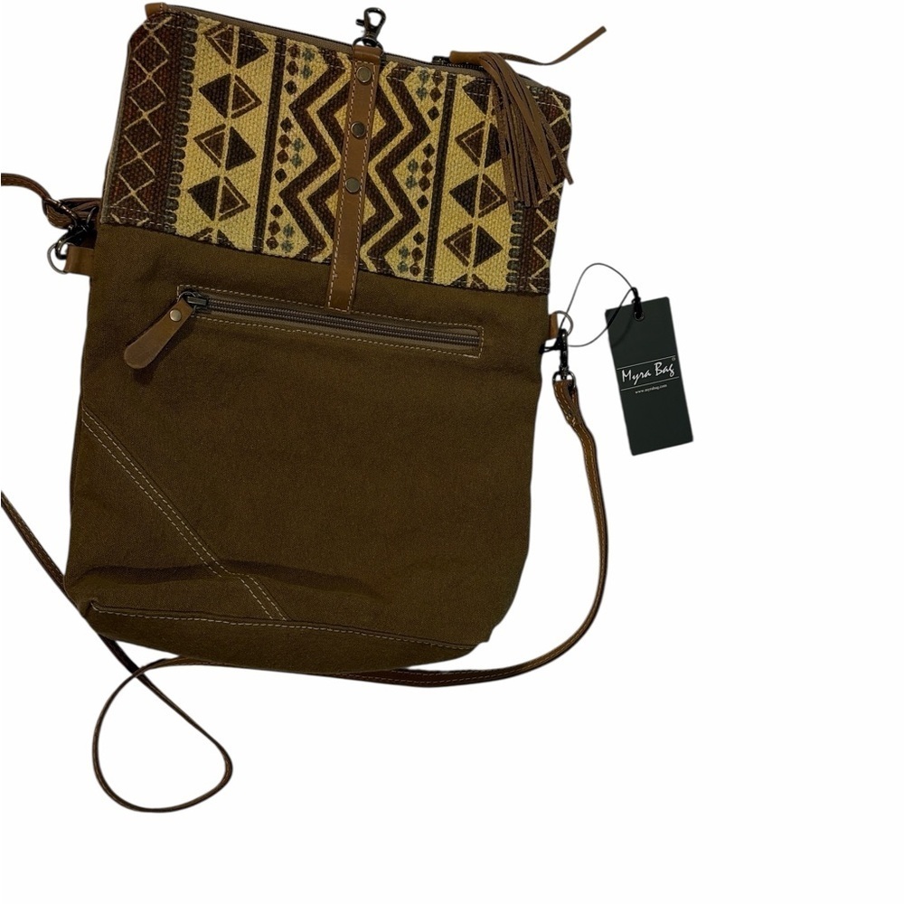 Myra Bag Womens Talia Range Canvas Leather Tribal Crossbody Shoulder Purse - Picture 11 of 14